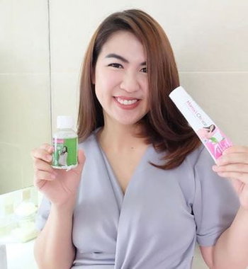 Mama Carol Christelle using Mama's Choice Natural Mouthwash