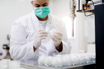 Scientist testing out nipple cream formulae
