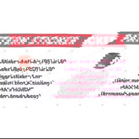 Label Sticker utk Baju dan Wadah