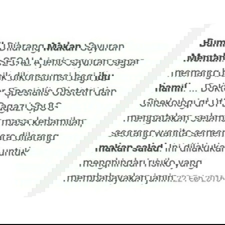 Bumil Makan Salad Sayur