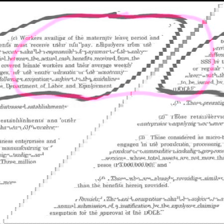 Excerpt From The IRR Of Extended Maternity Leave Law