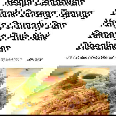 cendawan enoki goreng rangup