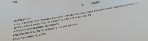 POSTERIOR PLACENTA / TRANSVERSE POSITION