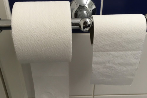 Who replaces the empty toilet paper roll in the bathroom?