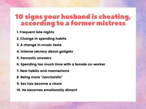 Signs your husband is cheating