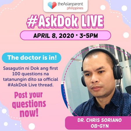 #AskDok LIVE chat now with OB-GYN, Dr. Soriano!