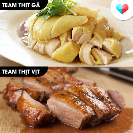 Bạn thích ăn thịt gà hay thịt vịt?