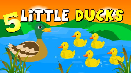 Sambungan yang tepat ialah...
Five little ducks went out one day,
Over the hills and far away,