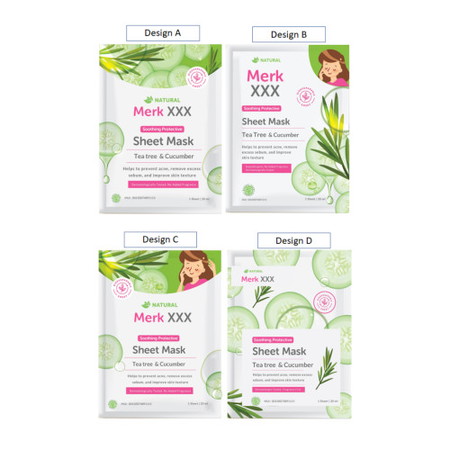 Dari keempat desain sheet mask ini, desain manakah yang Bunda paling sukai?