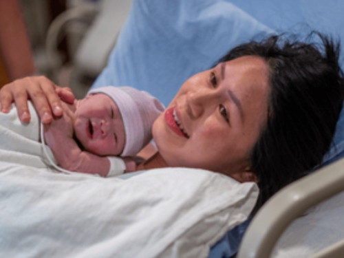 What was the first thing you did after giving birth?