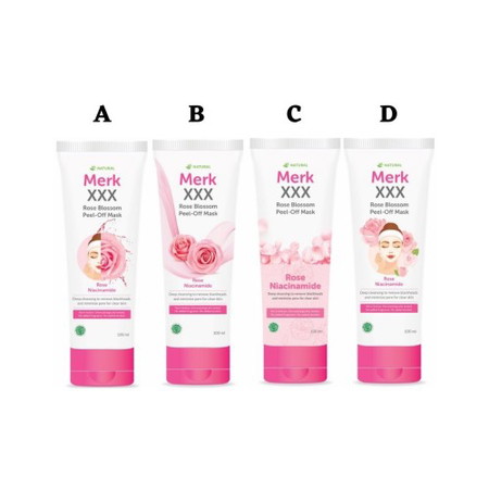 Desain manakah yang Bunda suka untuk produk masker peel-off?