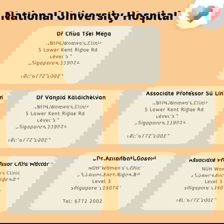 Gynaecologist recommendations for National University Hospital 🏥