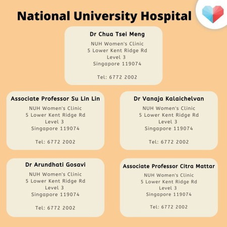 Gynaecologist recommendations for National University Hospital 🏥