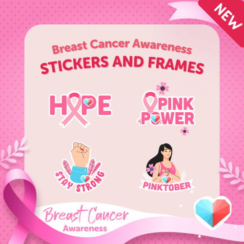 📢 NEW: Breast Cancer Awareness Frames and Stickers 