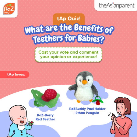 The RaZBuddy is a universal pacifier and teether holder that helps eliminate the stress of searching for lost pacifiers and teethers.