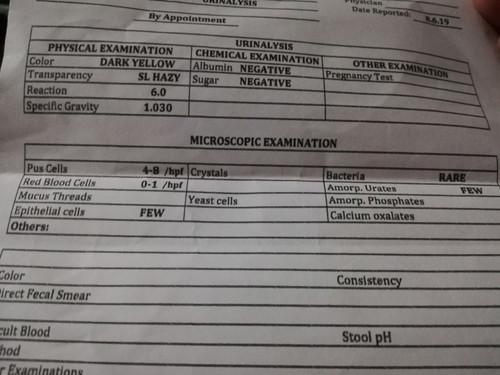 URINALYSIS RESULT