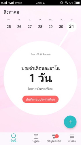 ประจำเดือนจะมาพรุ่งนี้แล้วเดือนนี้