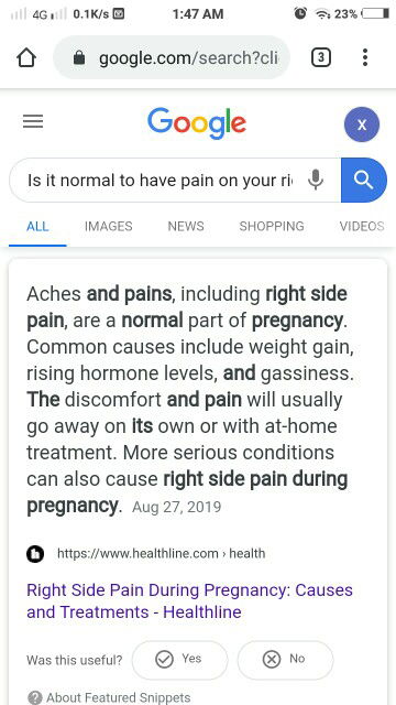 right side back pain