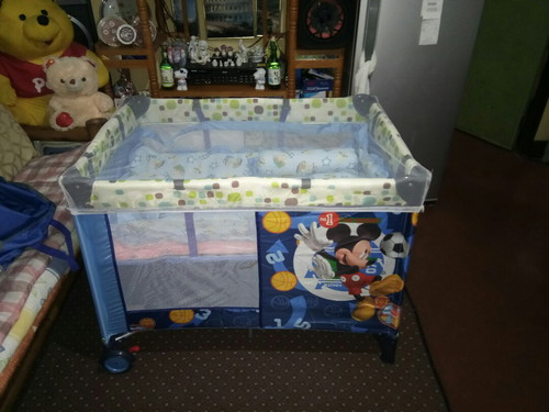 From lazada ? Crib with second layer and playpen