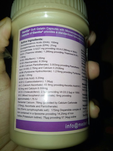 Kandungan Supplement Ganilia