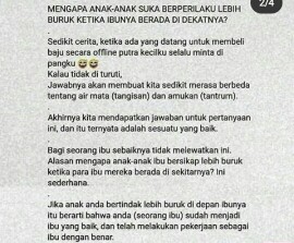 kenapa anak makin rewel saat bertemu ibu nya ?