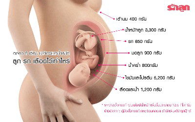 ส่องท้องแม่! น้ำหนักครรภ์ 12-15 กิโลกรัมที่แม่แบกตลอด 9 เดือนเป็นน้ำหนักของอะไรบ้าง