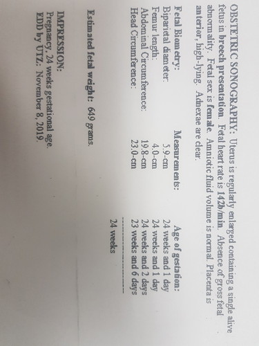 guys pa help naman ano kaya ibig sabihin kapag Absence of gross fetal abnormality ??