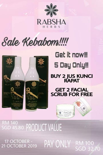 Sale Jus Kunci Rapat Beli 2 percuma Facial Scrub 2
