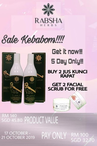 Sale Jus Kunci Rapat Beli 2 percuma Facial Scrub 2