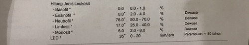 Hasil pemeriksaan lab