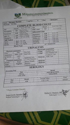 Lab result. first timer