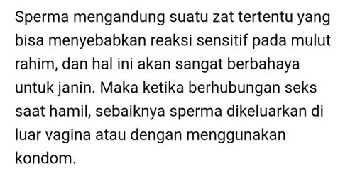 Sperma boleh menyebabkan keguguran ke??