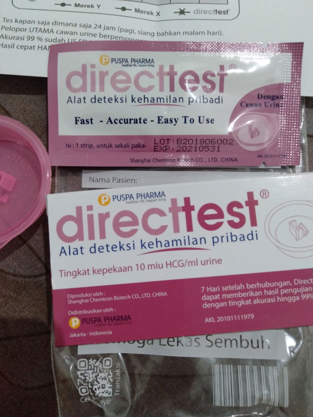 tes pack Directtest 10miu hcg
