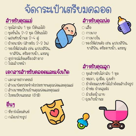 จัดกระเป๋าเตรียมไปคลอด