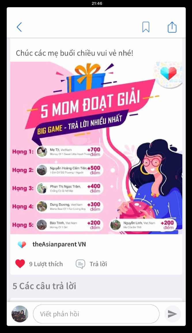 Món quà thứ hai đến từ App TAP trong BIG GAME