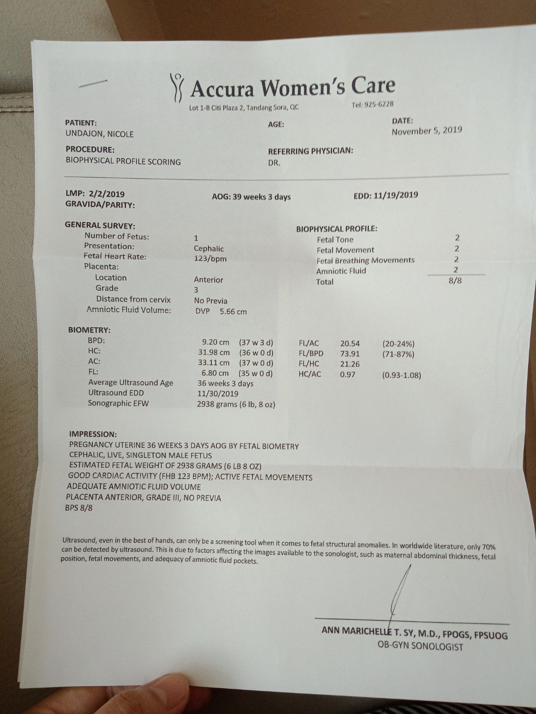 average ultrasound age