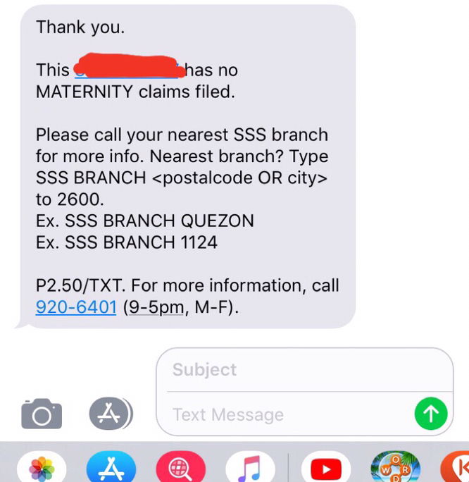SSS MATERNITY.