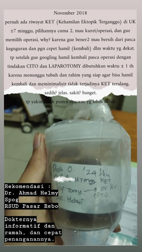 Hamil kembali pasca KET