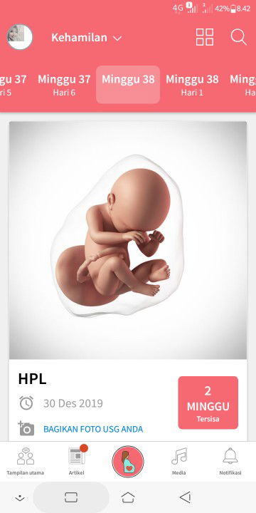 38 week belum kontraksi