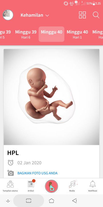 bukaan 1 di tanggal hpl