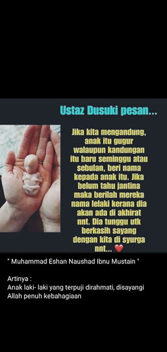 nama untuk anak yang keguguran?