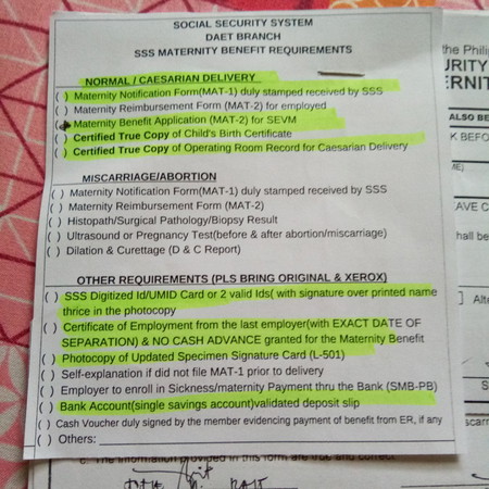 SSS MATERNITY BENEFITS..
