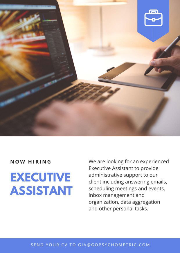 Hiring: Executive Assistant (Homebased Job)