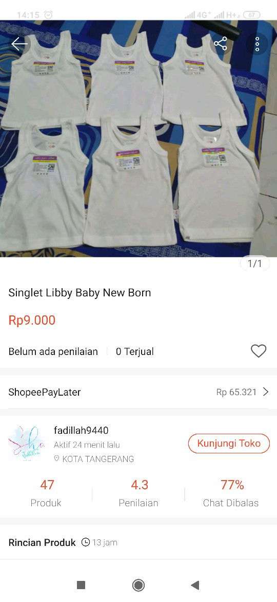 Singlet New Born Merek Libby Baby