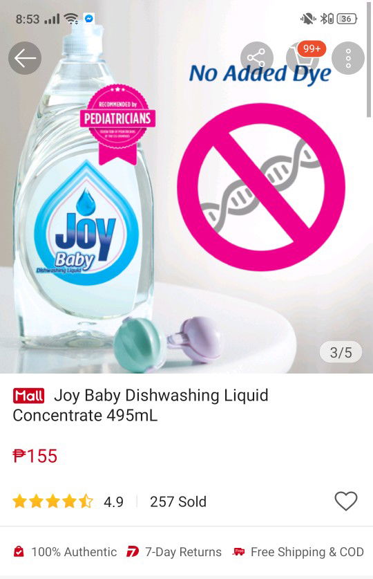 JOY BABY DISHWASHING LIQUID
