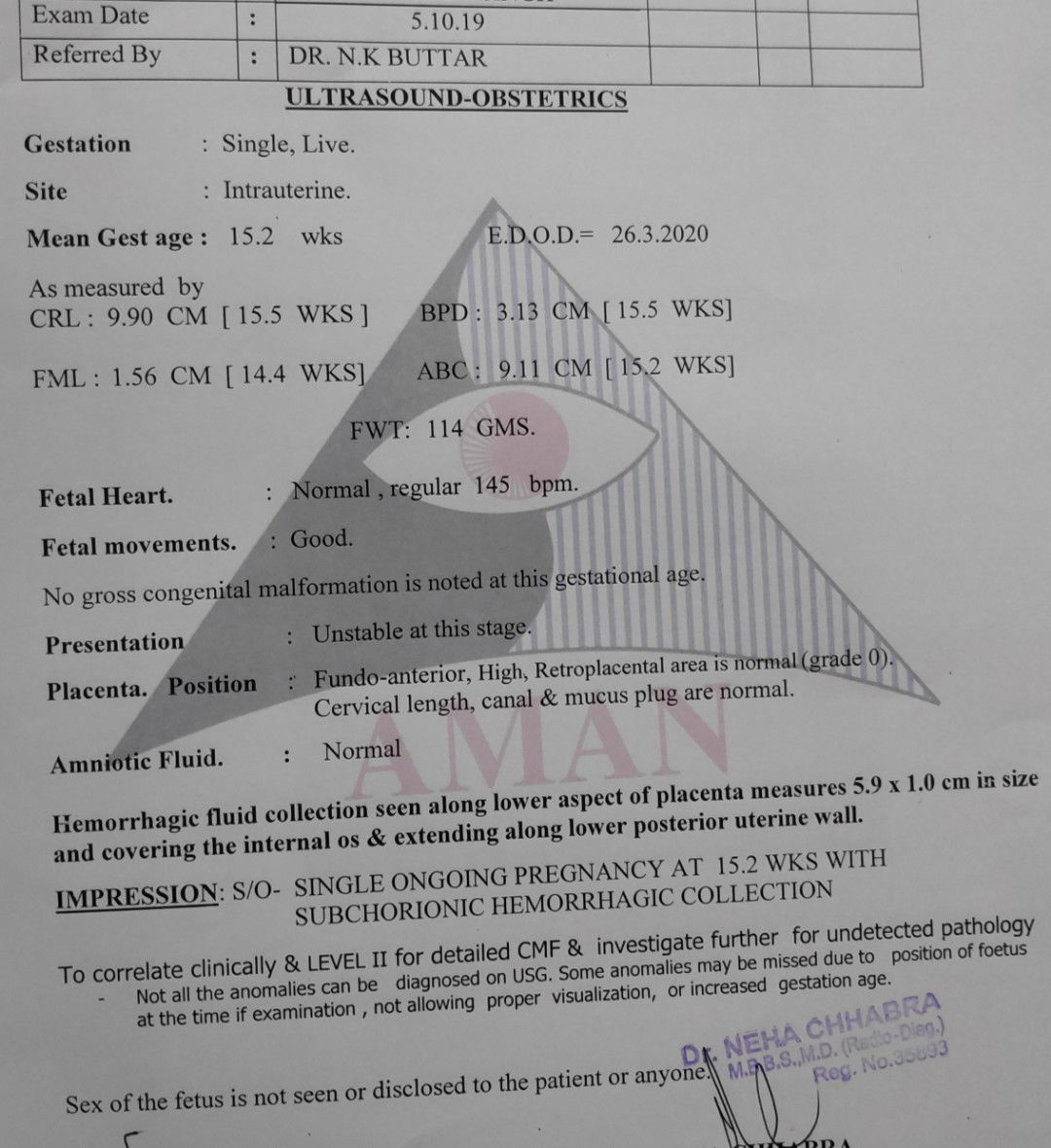 subchronic hemmorage