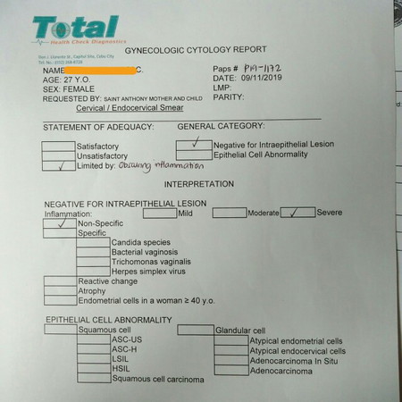 PAP SMEAR RESULT