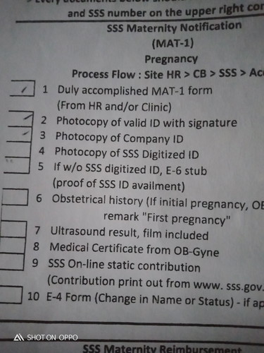 SSS Maternity Claims