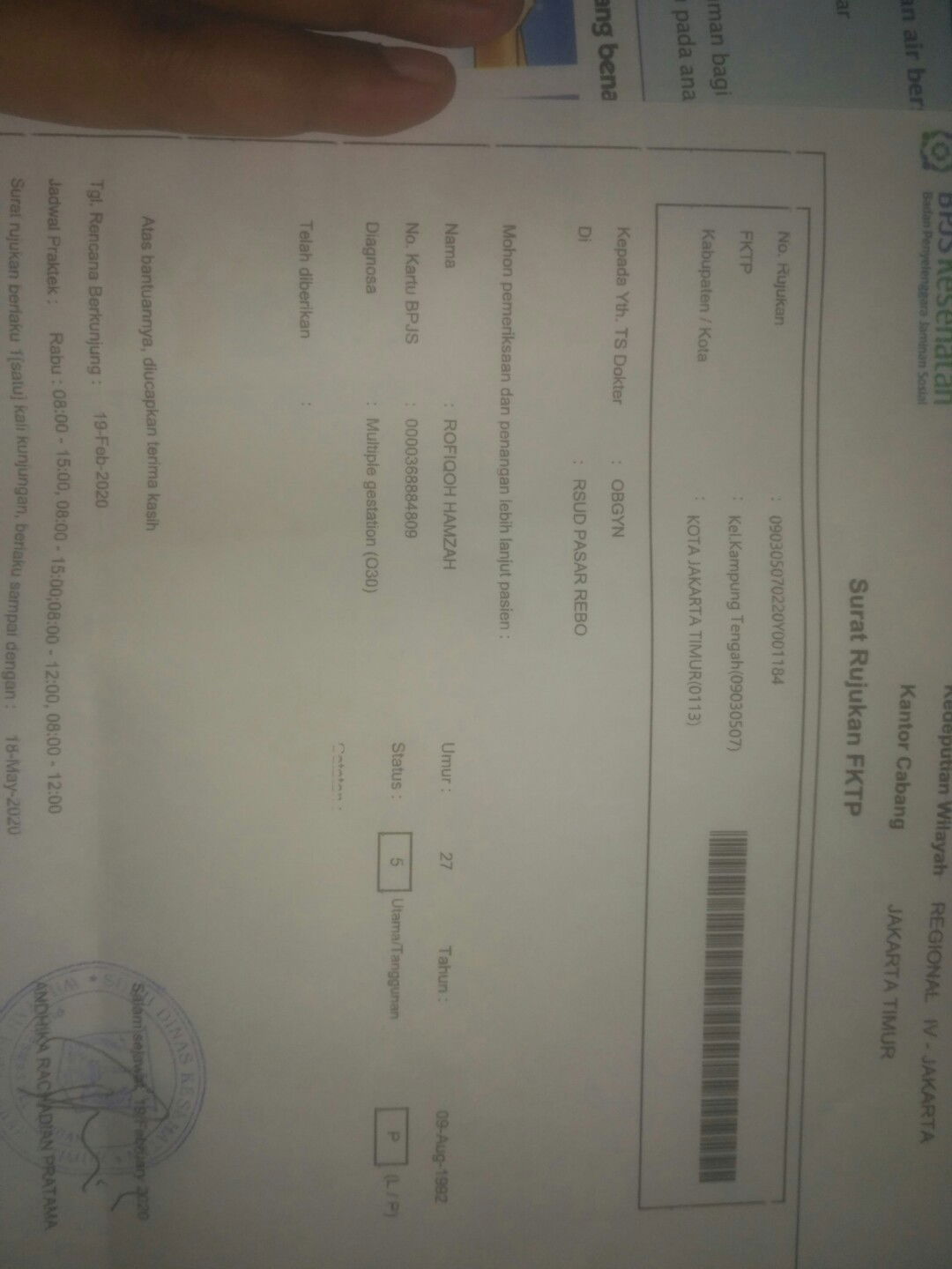 SC dengan kartu Indonesia sehat