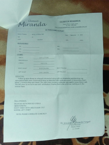 depress ? napaka gulo . HEMATOMETRA .